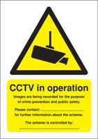 181-2222 RS PRO Polypropylene CCTV Sign, CCTV Sign, English, 210 mm x 148mm