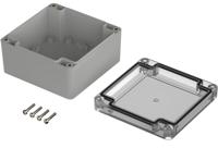 07411116-xm-111106-g-7035 Bopla Euromas X Series Light Grey Polycarbonate Enclosure, IP66, IP68, IK07, Clear Lid, 105 x 105 x 60.1mm