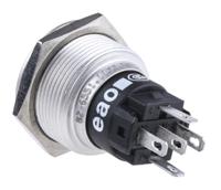 82-65511133 EAO 82 Series Illuminated Push Button Switch, Momentary, Panel Mount, 22.3mm Cutout, SPDT, Green LED, 240V, IP65, IP67