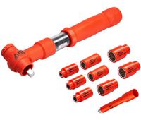 04208 ITL Insulated Tools Ltd 9-Piece Metric 3/8 in Standard Socket Set with Ratchet, 12 point, VDE/1000V