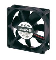 109r0824s4d01 Sanyo Denki 109R Series Axial Fan, 24 V dc, DC Operation, 72m³/h, 2.4W, 100mA Max, 80 x 80 x 25mm