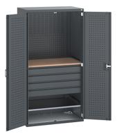 4002116077v Bott 2 Door, 4 Drawer Sheet Steel Floor Standing Cupboard, 1050 x 650 x 2000mm