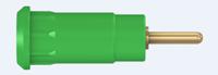 659193-25 Staubli Green Female Banana Socket, 2mm Connector, Press Fit Termination, 10A, 600V, Gold Plating