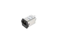 fdmm10sfr XP Power 10A, 264 V ac Male Screw IEC Inlet Filter FDMM10SFR, Faston 1 Fuse