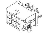 43045-2406 Molex Micro-Fit 3.0 Series Right Angle Surface PCB Header, 24 Contact(s), 3 mm Pitch, 2 Row, Shrouded