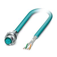 1405866 Phoenix ContactVS-M12FSBP, 2m Cat5, Blue M12 to Male Unterminated, Shielded, Terminated Polyurethane Sheath