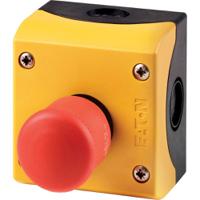 197629-m22-pvkc03iy Eaton M22 Series Rotary Emergency Stop Push Button, Panel Mount, 22mm Cutout, 3 NC