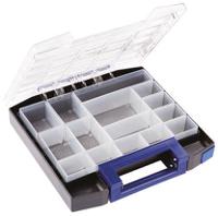 134811 Raaco 15 Cell Grey PC, PP Compartment Box, 55mm x 298mm x 284mm