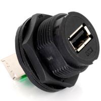 231-7879 RS PRO Straight, Panel Mount, Socket- Single Port Type A 2.0 IP67 Coupler