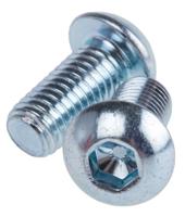 822-9243 RS PRO Bright Zinc Plated Steel Hex Socket Button Screw, ISO 7380, M12 x 25mm
