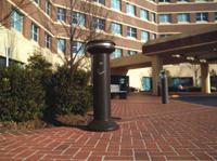 fg9w3400bla Rubbermaid Commercial Products Black Stainless Steel Base Mount Cigarette Bins, 485mm x 1.02m x 480mm