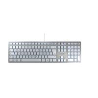 jk-1600de-1 Cherry KC 6000 SLIM Wired USB Keyboard, QWERTZ, Silver, White