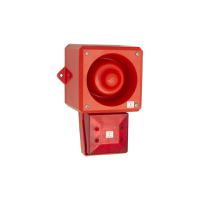 245297 Clifford & Snell YL50 Hi Vis Series Red Sounder Beacon, 115 V ac, IP66, Bulkhead, Flat Wall, 112dB at 1 Metre
