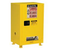 jcb8912201 Justrite Yellow Steel Lockable 1 Door Flammable Cabinet, 889mm x 591mm x 457mm