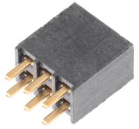 ssw-103-01-g-d Samtec SSW Series Straight Through Hole Mount PCB Socket, 6-Contact, 2-Row, 2.54mm Pitch, Solder Termination