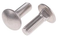 122-4435 Plain Stainless Steel Coach Bolt, M10 x 30mm