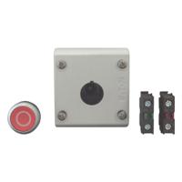 216521-m22-d-r-x0kc11i Eaton Momentary Enclosed Push Button - SPDT, Plastic, 1 Cutouts, Red, O, IP69K