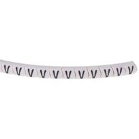 901-10438 HellermannTyton Helagrip Slide On Cable Marker, Black on White, Pre-printed "V", 1 → 3mm Cable,