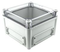 ekha-130-t-ekhvt Fibox EK Series Grey Polycarbonate Enclosure, IP66, IP67, Flanged, Transparent Lid, 190 x 190 x 130mm