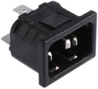 px05751563 Bulgin C14 Snap-In IEC Connector Male, 10A, 250 V