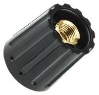 463-8457 RS PRO 14.7mm Black Potentiometer Knob for 6.4mm Shaft Screw Fix