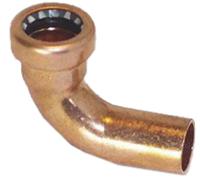 75537 Copper Pipe Fitting, Push Fit 90° Street Elbow for 15mm pipe