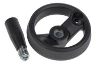161-2001 RS PRO Black Glass-Fibre Reinforced Technopolymer Hand Wheel, 80mm diameter