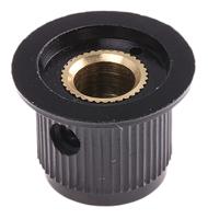 pk50b14 TE Connectivity 19mm Black Potentiometer Knob for 6.35mm Shaft Splined, PK50B1/4