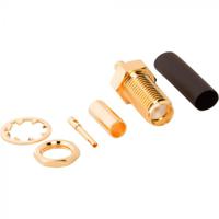 132119 Amphenol RF, Jack Bulkhead SMA Connector, Crimp Termination, Straight Body