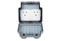 k56482gry MK Electric Grey 2 Gang Plug Socket, 2 Poles, 13A, Type G - British, Outdoor Use