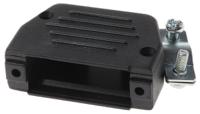 ds-15of MH Connectors MHED Series Thermoplastic Angled, Straight D Sub Backshell, 15 Way, Strain Relief