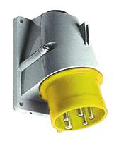 2cma193313r1000-232bs4 Amphenol Industrial, CMA IP44 Yellow Panel Mount 2P + E Right Angle Industrial Power Plug, Rated At 32A, 110 V