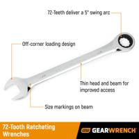 9136 GearWrench Combination Ratchet Spanner, 36mm, Metric, Double Ended, 19.7 in Overall