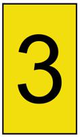 901-10174 HellermannTyton Ovalgrip Slide On Cable Markers, Black on Yellow, Pre-printed "3", 2.5 → 6mm Cable,