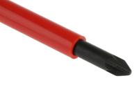 atd1x100ve Facom Pozidriv Insulated Screwdriver, PZ1 Tip, 100 mm Blade, VDE/1000V, 209 mm Overall