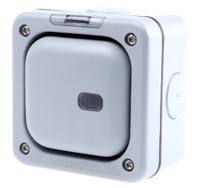 k56421gry MK Electric Grey Outdoor Light Switch, 1 Way, 1 Gang, Masterseal