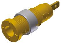 975455703 Hirschmann Test & Measurement Yellow Female Banana Socket, 2mm Connector, Tab Termination, 10A, 1000V ac/dc, Gold