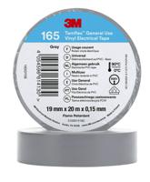 3m-165-grey-19mm-x-20m 3M Temflex 165 Grey Vinyl Electrical Tape, 19mm x 20m