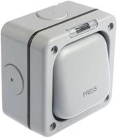 k56408gry MK Electric Grey Outdoor Light Switch, 2 Way, 1 Gang, Masterseal