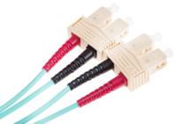121-3928 RS PRO SC to SC Duplex Multi Mode OM4 Fibre Optic Cable, 900μm, Blue, 1m