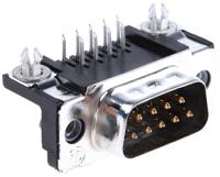 5747840-4 TE Connectivity Amplimite HD-20 9 Way Right Angle Through Hole D-sub Connector Plug, 2.74mm Pitch, with 4-40 UNC