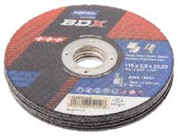 66252831454 Norton Cutting Disc Aluminium Oxide Cutting Disc, 115mm x 2.5mm Thick, P36 Grit, 5 in pack