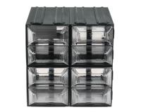 236-3606 RS PRO 8 Drawer Storage Unit, Plastic, 208mm x 208mm x 222mm, Transparent