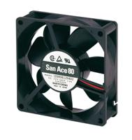 109r0824s4011 Sanyo Denki 109R Series Axial Fan, 24 V dc, DC Operation, 72m³/h, 2.4W, 100mA Max, 80 x 80 x 25mm