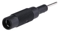 973600100 Hirschmann Black, Male to Female Test Connector Adapter With Brass contacts and Nickel Plated - Socket Size: 4mm