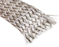 30508 Wurth Elektronik Expandable Braided Fibreglass, Nickel Plated Copper Grey Cable Sleeve, 8mm Diameter, 1m Length, WE-ST