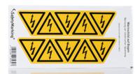 300350 Wolk Yellow Foil Safety Labels, Warning For Dangerous Electrical Voltage-Text 50 mm x 46mm