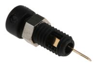 930308700 Hirschmann Test & Measurement Black Female Banana Socket, 2mm Connector, Solder Termination, 6A, 60V dc, Gold, Nickel