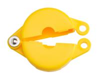 gate-valve-lockouts-gvlo-1-25-yellow Brady Yellow 1-Lock Polypropylene Gate Valve Lockout, 9.53mm Shackle, 64mm Attachment