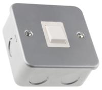 668-3660 RS PRO Grey Metal Clad Switch, 1 Way, 1 Gang